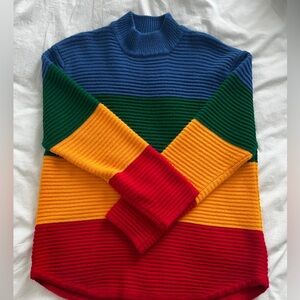 UNIF Blue and Green Ribbed Sweater